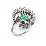 Gold ring with emerald and diamonds