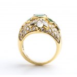 Diamond emerald gold ring