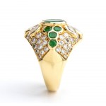 Diamond emerald gold ring