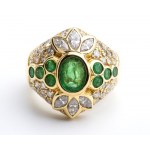 Diamond emerald gold ring