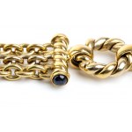Cabochon blue sapphire gold bracelet