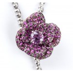 Pink sapphire gold saliscendi necklace
