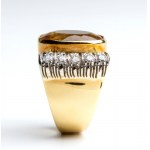 Yellow quartz gold ring