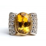 Yellow quartz gold ring