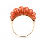 Cerasuolo coral gold band ring