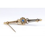 Diamond sapphire gold silver bracelet and brooch - late 19th century