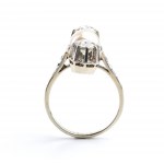 Diamond pearl gold ring