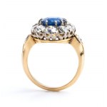Burma sapphire diamond gold ring