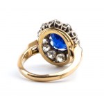Burma sapphire diamond gold ring