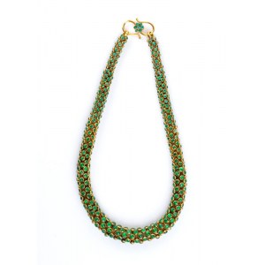 Emerald gold necklace