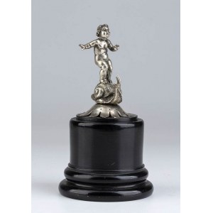 A silver putto - 19th century