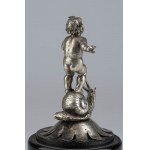 A silver putto - 19th century