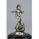 A silver putto - 19th century