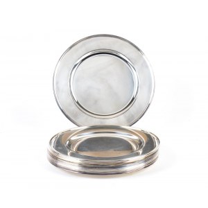 Set of 12 Italian silver dishes