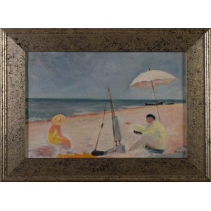 Weiss Irena (Aneri) (1888-1981) Wojciech Weiss malujący nad morzem