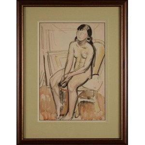 Weiss Wojciech (1875-1950) Akt dziewczyny siedzącej na krześle