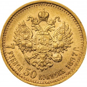 7,5 rubla 1897, АГ, Rosja, Au 900, 6,48 g