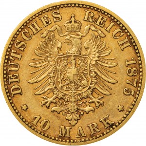 10 marek 1875, E-Drezno, Niemcy, Au 900, 3,94 g