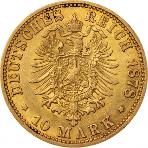 10 marek 1878, A-Berlin, Niemcy, Au 900, 3,97 g