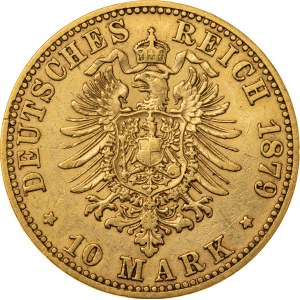 10 marek 1879, A-Berlin, Niemcy, Au 900, 3,92 g