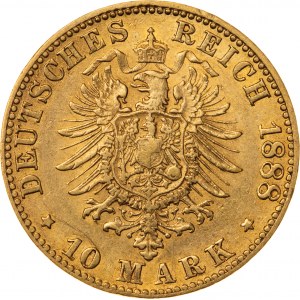 10 marek 1888, G-Karlsruhe, Niemcy, Au 900, 3,96 g