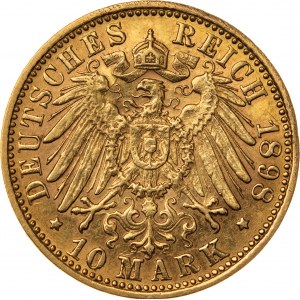 10 marek 1898, F-Stuttgart, Niemcy, Au 900, 3,98 g