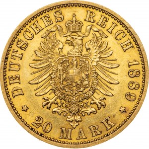 20 marek 1889, A-Berlin, Niemcy, Au 900, 7,99 g