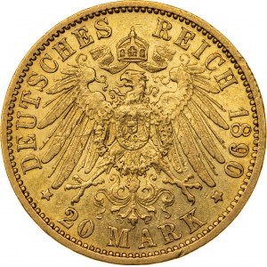 20 marek 1890, A-Berlin, Niemcy, Au 900, 7,95 g