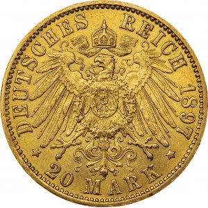 20 marek 1897, A-Berlin, Niemcy, Au 900, 7,99 g