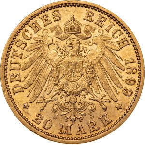 20 marek 1899, A-Berlin, Niemcy, Au 900, 7,98 g