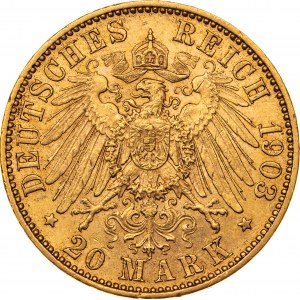 20 marek 1903, A-Berlin, Niemcy, Au 900, 7,99 g