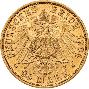 20 marek 1904, A-Berlin, Niemcy, Au 900, 7,97 g