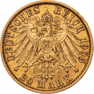 20 marek 1905, A-Berlin, Niemcy, Au 900, 7,97 g