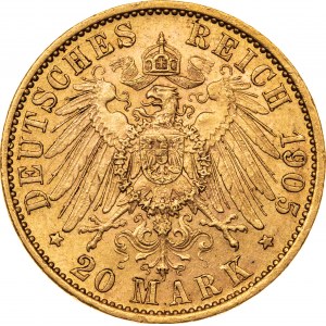 20 marek 1905, A-Berlin, Niemcy, Au 900, 7,98 g