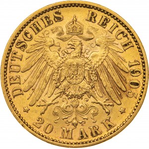 20 marek 1905, J-Hamburg, Niemcy, Au 900, 7,98 g