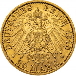 20 marek 1910, A-Berlin, Niemcy, Au 900, 7,98 g