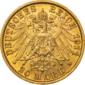 20 marek 1911, A-Berlin, Niemcy, Au 900, 7,97 g