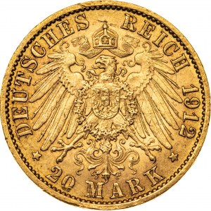 20 marek 1912, A-Berlin, Niemcy, Au 900, 7,99 g