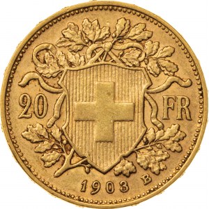 20 franków 1903, Szwajcaria, Au 900, 6,47 g