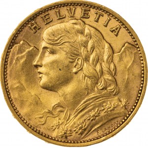 20 franków 1927, Szwajcaria, Au 900, 6,47 g