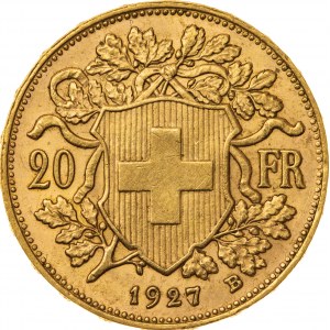 20 franków 1927, Szwajcaria, Au 900, 6,47 g