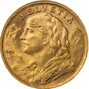 20 franków 1947, Szwajcaria, Au 900, 6,47 g