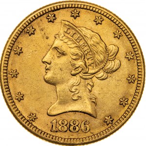 10 dolarów 1886, USA, S-San Francisco, Au 900, 16,77 g