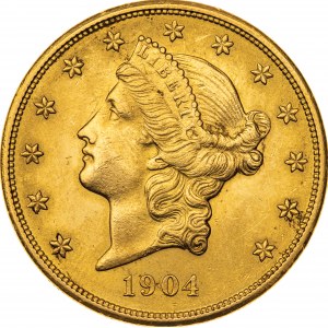 20 dolarów 1904, USA, Filadelfia, Au 900, 33,53 g