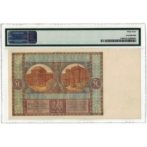 50 złotych 1929, II RP, seria EY., PMG 64