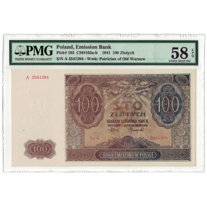 100 złotych 1941, GG, seria A, PMG 58 EPQ