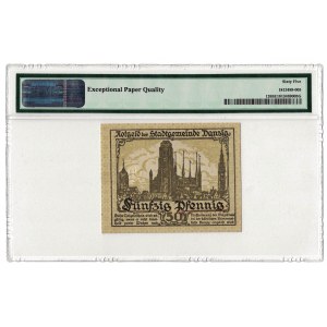 50 fenigów 1919, Gdańsk, PMG 65 EPQ, zielony