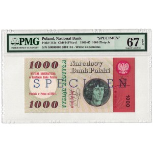1 000 złotych 1965, PRL, seria G, PMG 67 EPQ, MAX ŚWIAT