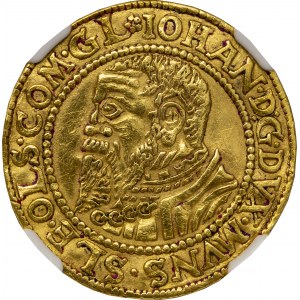 ŚLĄSK, Ks. Ziębicko-Oleśnickie, Jan Oleśnicki 1553-1565, dukat 1557, Złoty Stok