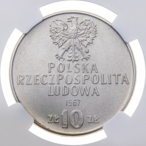 10 zł 1967, PRL, PRÓBA NIKIEL, Świerczewski, MS 64